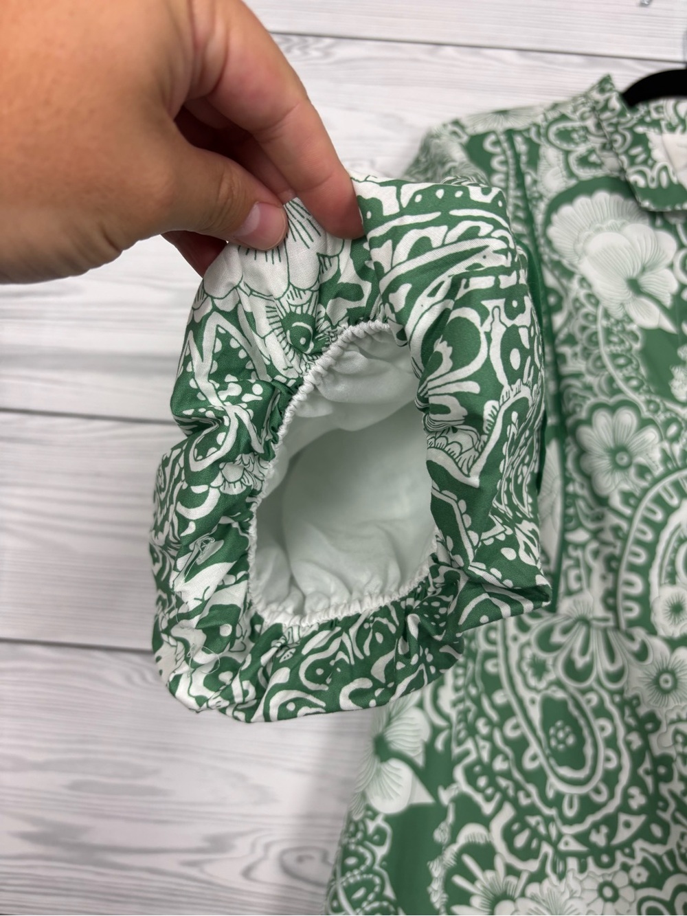 Hyacinth House green and white floral hillsborough midi dress large NWT - Picture 5 of 12